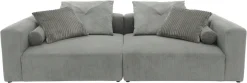 Home affaire Big-Sofa »Suyana mit Federkern, B/T/H: 304/135/69 cm, Zierkissen + Kissenrollen« grosszügiges, gemütliches Megasofa, viel Platz zum Relaxen, Cord-Bezug