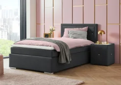 Home affaire Boxbett »ALFIE, Polsterbett wahlweise mit Bettkasten, Samtvelours-Bezug« mit Bonnell-oder Taschenfederkernmatratze H2,H3, H4, 120/140/180x200cm