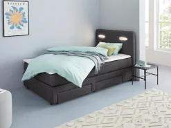 Home affaire Boxbett »Luan« Schubkästen, LED-Beleuchtung und Topper, in Breite 120 cm und 180 cm
