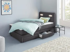 Home affaire Boxbett »Luan« Schubkästen, LED-Beleuchtung und Topper, in Breite 120 cm und 180 cm