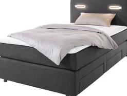 Home affaire Boxbett »Luan« Schubkästen, LED-Beleuchtung und Topper, in Breite 120 cm und 180 cm