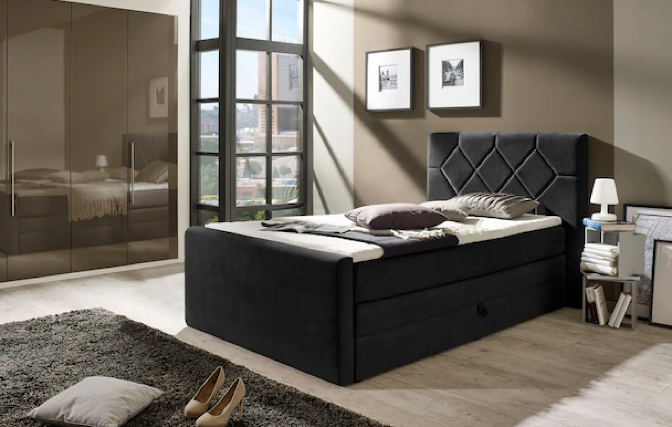 Home affaire Boxspringbett »Atlanta« inklusive Topper und Bettkasten