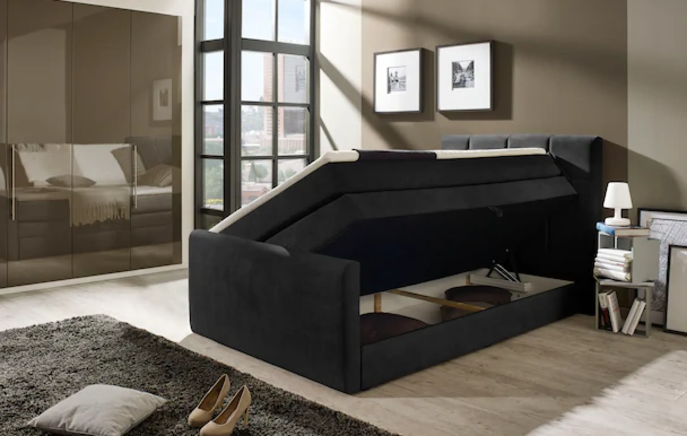 Home affaire Boxspringbett »Atlanta« inklusive Topper und Bettkasten