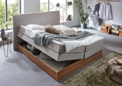Home affaire Boxspringbett »Blomen« mit Walnuss-Dekor, mit Bettkasten, verschiedene Härtegrade, mit Topper