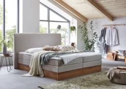 Home affaire Boxspringbett »Blomen« mit Walnuss-Dekor, mit Bettkasten, verschiedene Härtegrade, mit Topper