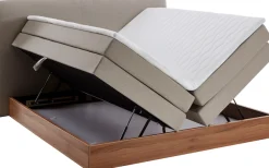 Home affaire Boxspringbett »Blomen« mit Walnuss-Dekor, mit Bettkasten, verschiedene Härtegrade, mit Topper