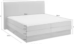 Home affaire Boxspringbett »Blomen« mit Walnuss-Dekor, mit Bettkasten, verschiedene Härtegrade, mit Topper