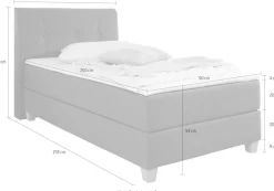 Home affaire Boxspringbett »Calloway« inkl. Topper, XXL-Ausführung, in 4 Farben, 5 Breiten, 3 Matratzenarten