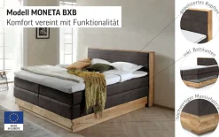 Home affaire Boxspringbett »Cavan« Eiche, inkl. Bettkasten & Topper, verschiedene Härtegrade (auch H4)