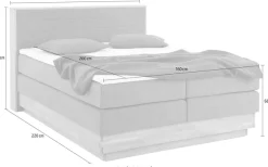 Home affaire Boxspringbett »Cavan« Eiche, inkl. Bettkasten & Topper, verschiedene Härtegrade (auch H4)