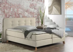 Home affaire Boxspringbett »Cecina« in 5 Breiten, 3 Ausführungen, 2 Härtegrade, Knopfheftung, Topper