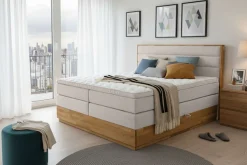 Home affaire Boxspringbett »Evelina, Doppelbett, Polsterbett, Komfortbett, 160 & 180 cm« inkl. 6 cm Topper, zwei Bettkästen, Taschen-Federkernmatratze in H3