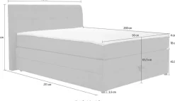 Home affaire Boxspringbett »Finja« besonders komfortable Liegehöhe, mit praktischem Bettkasten