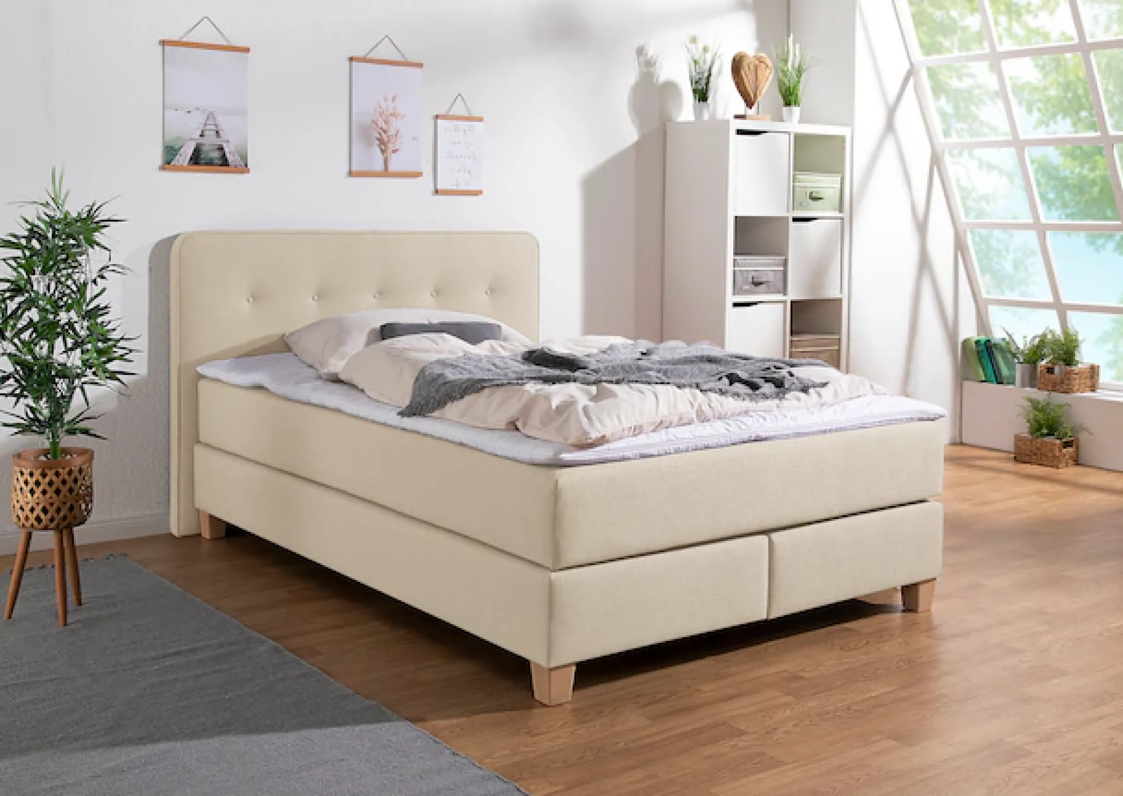 Home affaire Boxspringbett »Fargo« in Überlänge 220 cm, mit Topper, 3 Ausführungen, 4, Breiten