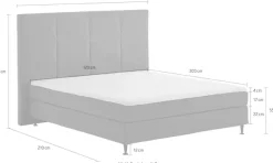 Home affaire Boxspringbett »Linja« mit Hotelbett-Charakter, Komfortliegehöhe und Topper inklusive