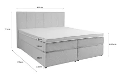 Home affaire Boxspringbett »Leon, Doppelbett, Polsterbett, Federkernbett, Komfortbett, 160, 180 cm« inkl. 9 cm Topper, 5-Zonen-Taschen-Federkernmatratze in H3