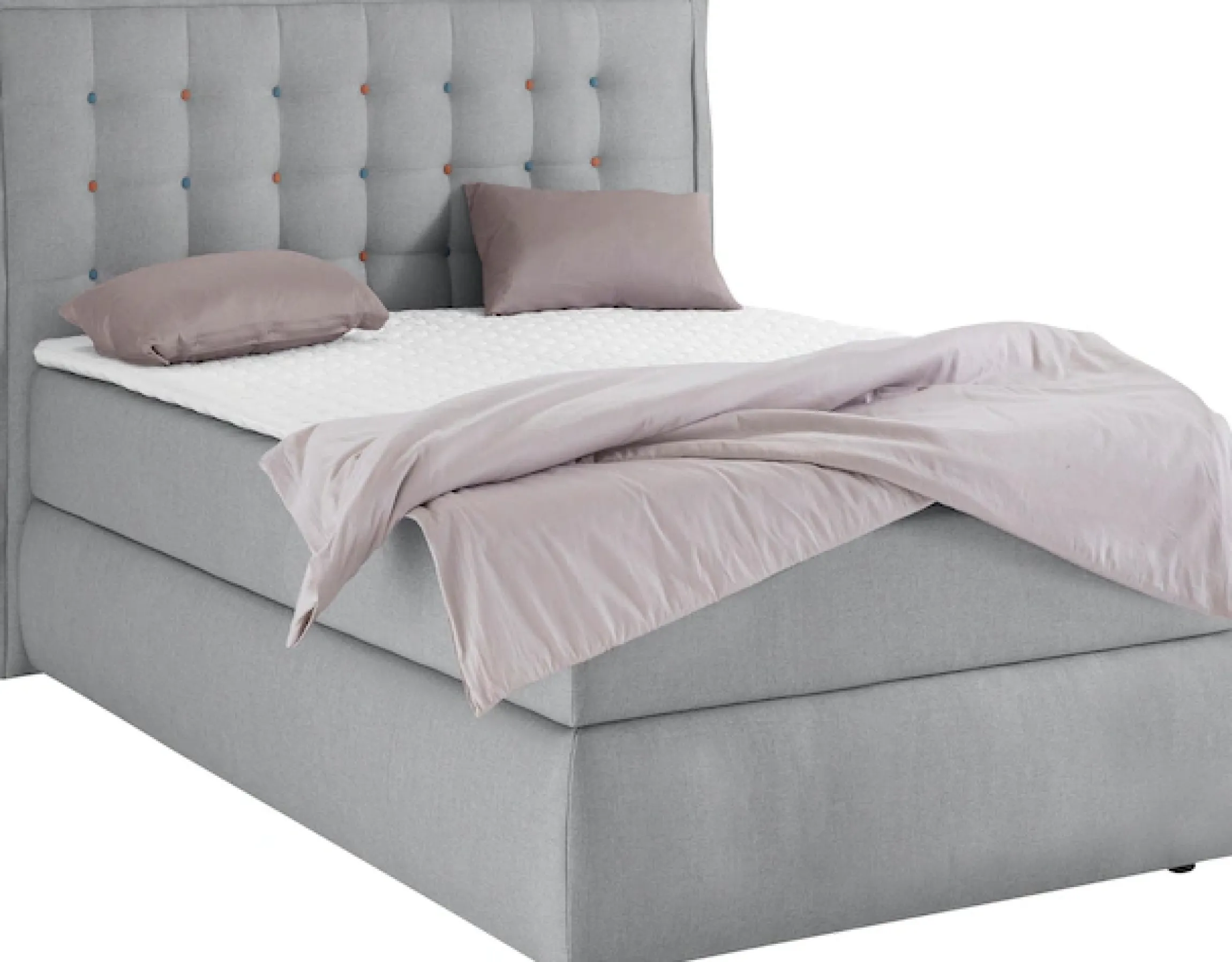 Home affaire Boxspringbett »Sagres« Kopfteil mit 2farbiger Flatterbiese und zweifarbigen Knöpfen