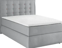 Home affaire Boxspringbett »Sagres« Kopfteil mit 2farbiger Flatterbiese und zweifarbigen Knöpfen