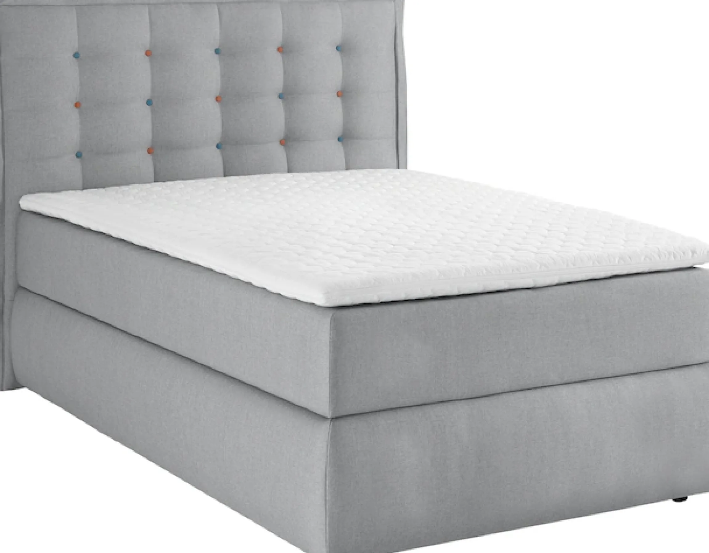 Home affaire Boxspringbett »Sagres« Kopfteil mit 2farbiger Flatterbiese und zweifarbigen Knöpfen