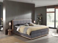 Home affaire Boxspringbett »Vinton« aus Eiche, mit LED-Beleuchtung, verschiedene Härtegrade (auch H4)