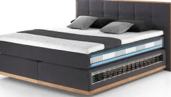 Home affaire Boxspringbett »Vinton« aus Eiche, mit LED-Beleuchtung, verschiedene Härtegrade (auch H4)