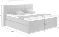 Home affaire Boxspringbett »Vinton« aus Eiche, mit LED-Beleuchtung, verschiedene Härtegrade (auch H4)