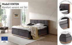 Home affaire Boxspringbett »Vinton« aus massiver Eiche, verschiedene Härtegrade (auch H4)