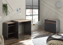 Home affaire Büromöbel-Set »CITY/GiRON, modernes Design, Homeoff., Büro in zwei Farben/Wotan Eiche« Set, 3 Stk. tlg. enthält Unterschrank, Kommode, Schreibtisch, wohnliches Home Office