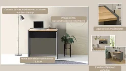 Home affaire Büromöbel-Set »CITY/GiRON, modernes Design, Homeoff., Büro in zwei Farben/Wotan Eiche« Set, 3 Stk. tlg. enthält Unterschrank, Kommode, Schreibtisch, wohnliches Home Office