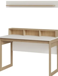 Home affaire Büromöbel-Set »Stranda im Scandi-Style, Home Office, Büro in zwei Farben verfügbar« 2 Stk. tlg. enthält Schreibtisch und Wandboard