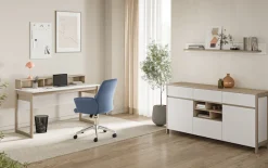 Home affaire Büromöbel-Set »Stranda im Scandi-Style, Home Office, Büro in zwei Farben verfügbar« 2 Stk. tlg. enthält Schreibtisch und Wandboard