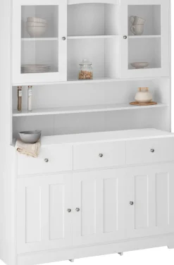 Home affaire Buffet »Kate« Breite 128 cm, mit Glastüren und Holztüren, Metallgriffe, Höhe 182 cm