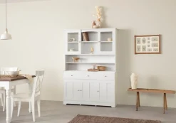 Home affaire Buffet »Kate« Breite 128 cm, mit Glastüren und Holztüren, Metallgriffe, Höhe 182 cm
