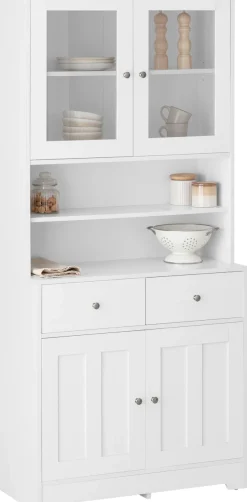 Home affaire Buffet »Kate« Breite 88 cm, mit Glastüren und Holztüren, Metallgriffen, Höhe 182 cm