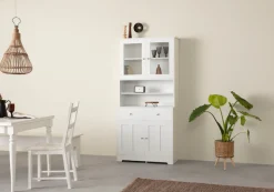 Home affaire Buffet »Kate« Breite 88 cm, mit Glastüren und Holztüren, Metallgriffen, Höhe 182 cm