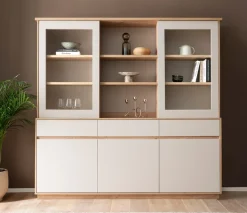Home affaire Buffet »Sonora, moderner Hochschrank, Buffetschrank in Kaschmir, Regal« filigrane Rahmenoptik, ausreichend Stauraum, vielseitig einsetzbar