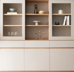 Home affaire Buffet »Sonora, moderner Hochschrank, Buffetschrank in Kaschmir, Regal« filigrane Rahmenoptik, ausreichend Stauraum, vielseitig einsetzbar