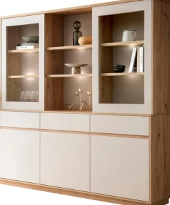 Home affaire Buffet »Sonora, moderner Hochschrank, Buffetschrank in Kaschmir, Regal« filigrane Rahmenoptik, ausreichend Stauraum, vielseitig einsetzbar