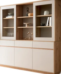 Home affaire Buffet »Sonora, moderner Hochschrank, Buffetschrank in Kaschmir, Regal« filigrane Rahmenoptik, ausreichend Stauraum, vielseitig einsetzbar