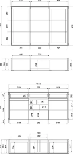 Home affaire Buffet »Stranda, Hochschrank im Scandi-Style, moderner Schrank« Rahmenoptik, ausreichend Stauraum, vielseitig einsetzbar, 164 cm breit