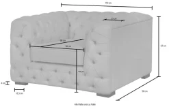 Home affaire Chesterfield-Sessel »Kalina Sessel« mit klassischer Chesterfield-Knopfheftung, sehr hochwertige Qualität