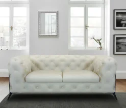 Home affaire Chesterfield-Sofa »Amaury« aufwändige Knopfheftung, moderne Chesterfield Optik, Fußfarbe wählbar
