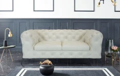 Home affaire Chesterfield-Sofa »Amaury« aufwändige Knopfheftung, moderne Chesterfield Optik, Fußfarbe wählbar