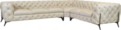 Home affaire Chesterfield-Sofa »Amaury L-Form« großes Ecksofa, Chesterfield-Optik, Breite 323 cm, Fußfarbe wählbar