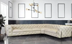 Home affaire Chesterfield-Sofa »Amaury L-Form« großes Ecksofa, Chesterfield-Optik, Breite 323 cm, Fußfarbe wählbar