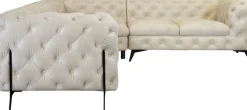 Home affaire Chesterfield-Sofa »Amaury L-Form« großes Ecksofa, Chesterfield-Optik, Breite 323 cm, Fußfarbe wählbar