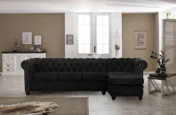 Home affaire Chesterfield-Sofa »Rysum L-Form« Chesterfield-Optik mit Ottomanen-Abschluß
