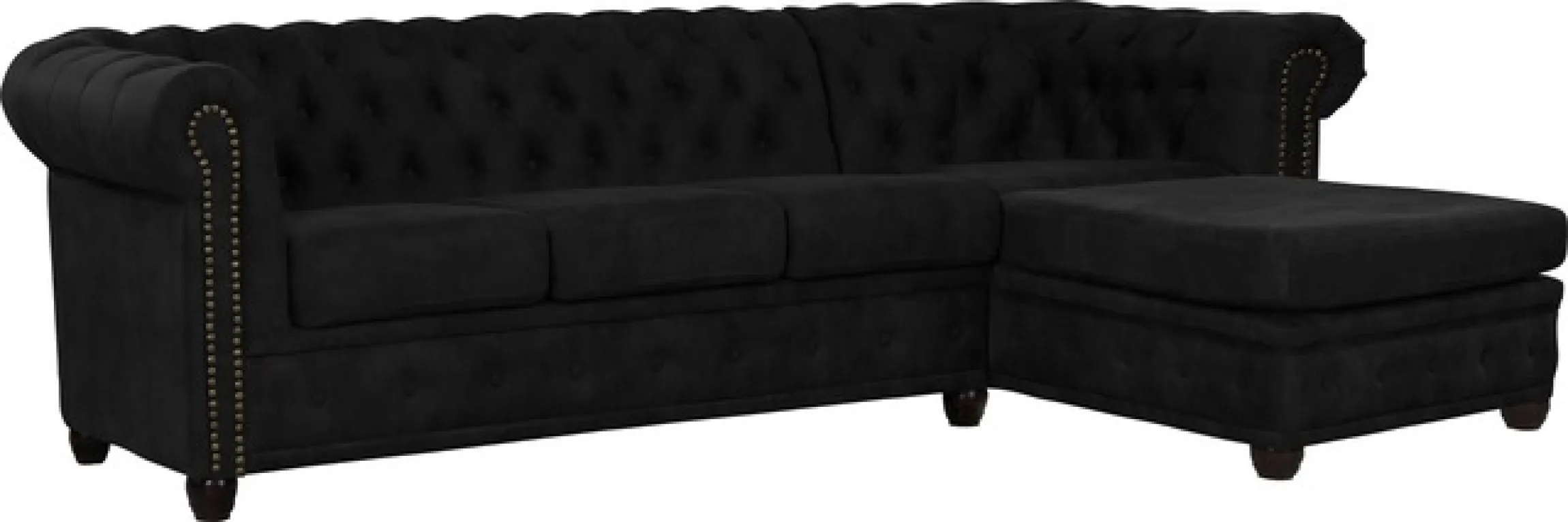 Home affaire Chesterfield-Sofa »Rysum L-Form« Chesterfield-Optik mit Ottomanen-Abschluß