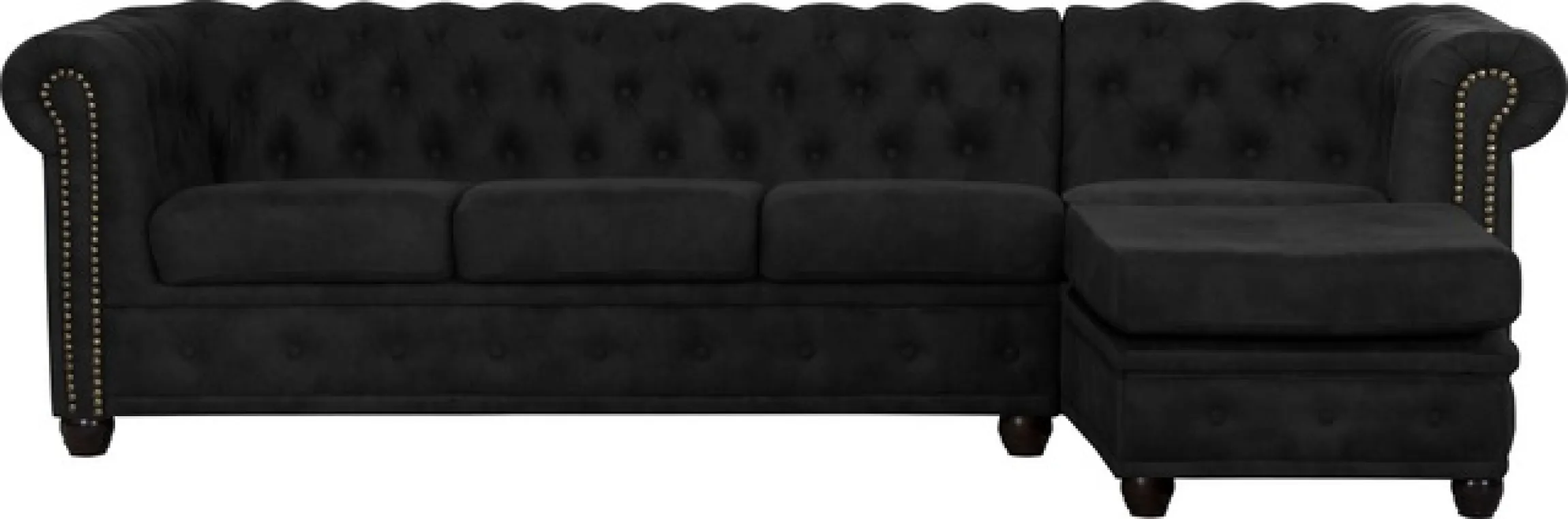 Home affaire Chesterfield-Sofa »Rysum L-Form« Chesterfield-Optik mit Ottomanen-Abschluß