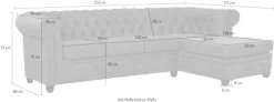 Home affaire Chesterfield-Sofa »Rysum L-Form« Chesterfield-Optik mit Ottomanen-Abschluß